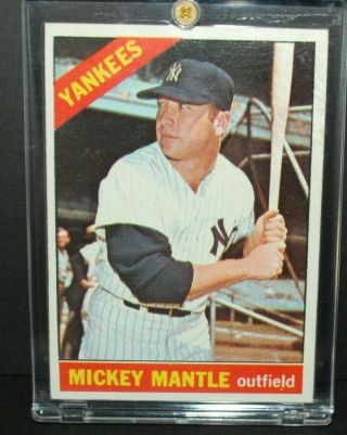 1966 Topps 50 Mickey Mantle Hof York Yankees Exmt