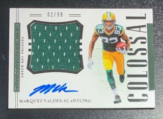 Marquez Valdes - Scantling 2018 National Treasures Colossal Auto 02/99 Packers
