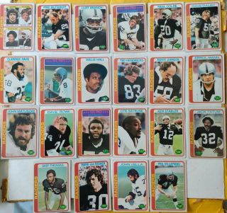 Topps 1978 Oakland Raiders 22 Card Near Complete Set - Stabler/biletnikoff