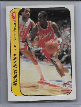 1986 - 87 Fleer Michael Jordan Sticker 8 Rc Authentic Rookie Card Ready To Grade