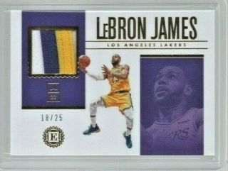 2018 - 19 Panini Encased Lebron James Game Worn 3 Color Patch 18/25 Lakers