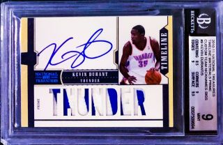 Kevin Durant 2010 - 11 National Treasures Timeline Prime Nicknames Patch Auto 1/5