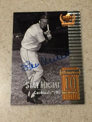 1999 Upper Deck Century Legends 10 Stan Musial Signed Card