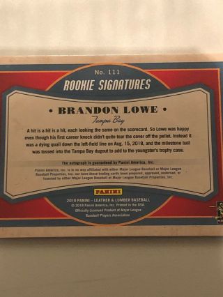 2019 Leather and Lumber Brandon Lowe Signatures Black Gold /25 4
