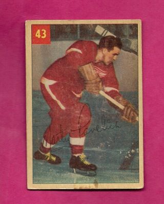 1954 - 55 Parkhurst 43 Wings Marty Pavelich Good Card (inv A6126)