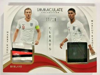 2018 - 19 Immaculate Sapphire Cleat Combos Patch Marcus Rashford/harry Kane 15/18