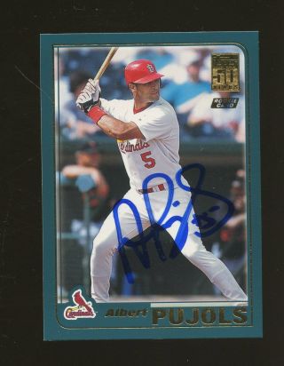 2001 Topps Traded T247 Albert Pujols Cardinals Rc Rookie Signed Auto