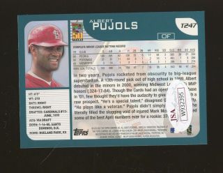 2001 Topps Traded T247 Albert Pujols Cardinals RC Rookie Signed AUTO 2