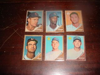 Chicago Cubs 1962 Topps Baseball 9 Cards Ken Hubbs Don Cardwell Bob Will