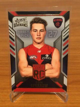 2019 Afl Select Dominance Rookie Card Tom Sparrow Melbourne 106/250