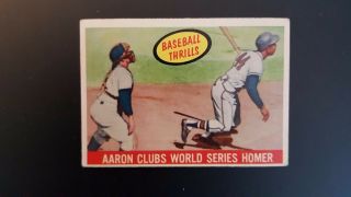 1959 Topps Hank Aaron Milwaukee Braves 467 Baseball Card