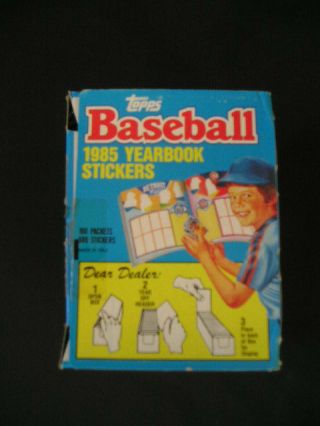 1985 Topps Stickers Box (100 Packs With 6 Stickers Each) Puckett Rc