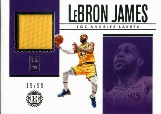 Lebron James 2018 - 19 Panini Encased Game Worn Gu Jersey Relic 19/99 Lakers