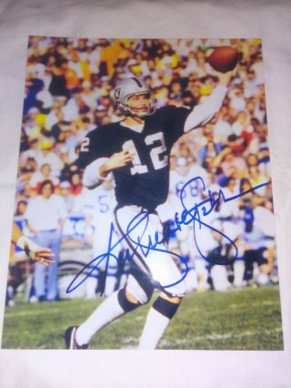 Ken Stabler Raiders Autographed Signed Memorabilia 8x10 Photo