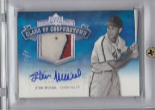 2005 Upper Deck Hall Of Fame Auto 3 Color Patch Jersey Stan Musial 1/1 Real