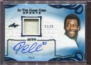 2019 Leaf Itg Game Pele Auto Autograph Game Worn Jersey Ed 17/25