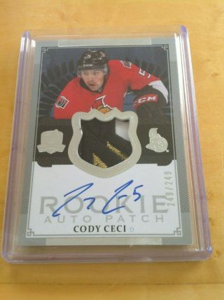 2013 - 2014 13 - 14 The Cup Rookie Auto Patch Rpa Cody Ceci Rc Sp 249/249 3clr