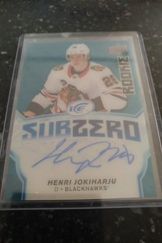 2018 - 19 Ud Ice Subzero Rookie Blue Autograph Henri Jokuharju Sz - 30 Rare