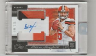 Baker Mayfield 2018 Panini One Patch Auto Prime 96/125 Rookie Rpa