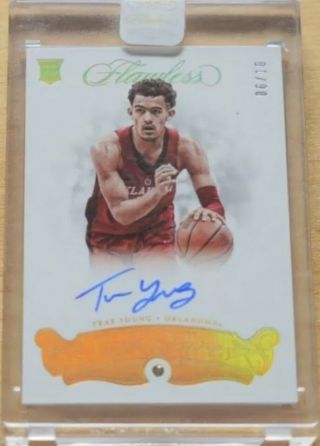 Trae Young 2018 Flawless Holo Gold Real Diamond Rookie Auto Autograph 6/10