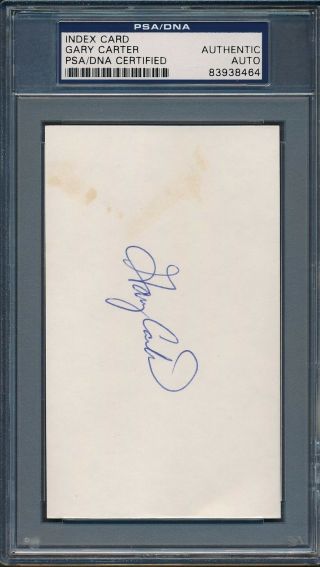 Gary Carter Signed Index Card Psa/dna Certified Authentic Auto 8464