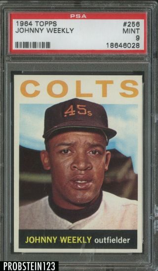 1964 Topps 256 Johnny Weekly Houston Colts Psa 9