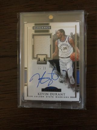 2017 - 18 Panini Impeccable Kevin Durant Jersey Auto 9 / 25 Warriors