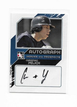 2011 In The Game Heroes & Prospects Christian Yelich Rc Auto Silver