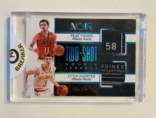 2018/19 Noir - Trae Young / Kevin Huerter - Dual Rookie Jersey Laundry Tag - 1/1