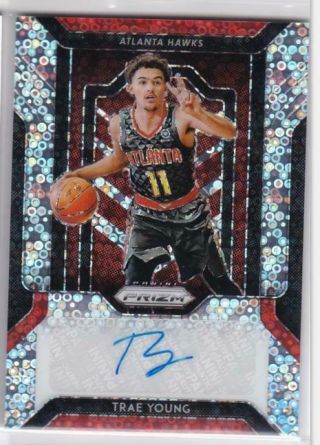2018 - 19 Panini Prizm Trae Young Rookie Auto Fast Break Prizms Rc Sp