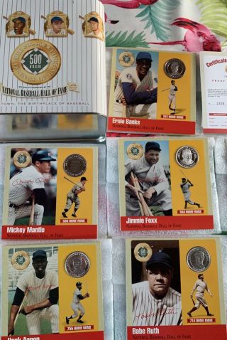 Hall Of Fame The Legends Of Baseball 500 HR Club Silver Coin Proof And Card Set 2