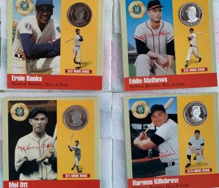 Hall Of Fame The Legends Of Baseball 500 HR Club Silver Coin Proof And Card Set 3