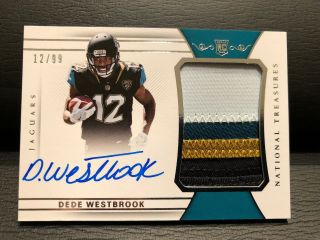 12/99 Dede Westbrook 2017 National Treasures Rpa Rookie Patch Autograph Jersey
