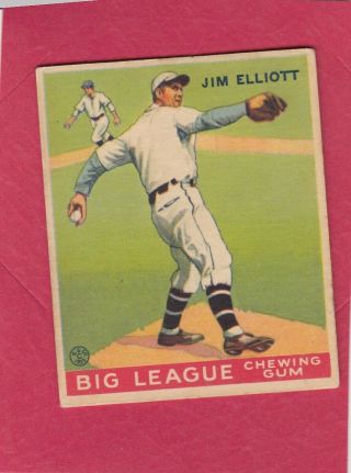 1934 World Wide Gum V354 Goudey Big League 6 Jim Elliott
