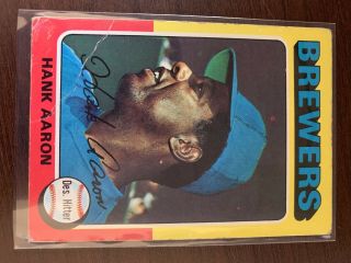 1975 Topps Mini Hank Aaron Milwaukee Brewers 660 Baseball Card