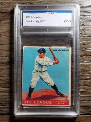 1933 Goudey 92 Lou Gehrig York Yankees Baseball Card