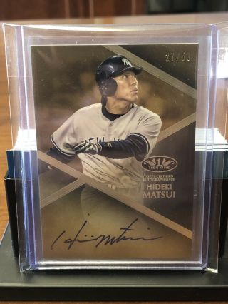 Hideki Matsui 2019 Topps Tier One Yankees On Card Autograph Auto 27/50 K8107