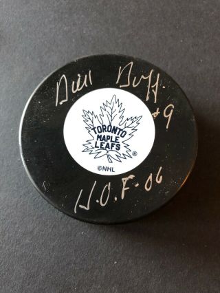 Dick Duff Toronto Maple Leafs 9 Hof ‘06 Signed Nhl Hockey Puck Autographed