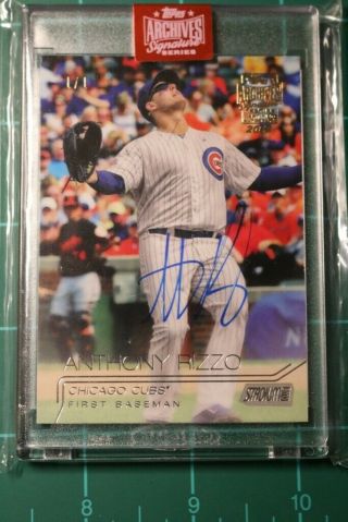 2019 Topps Archives Signature Series Anthony Rizzo Encased Auto 1/1 Chicago Cubs