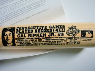 Cal Ripken Jr - Commemorative Baseball Bat - Packinging 2