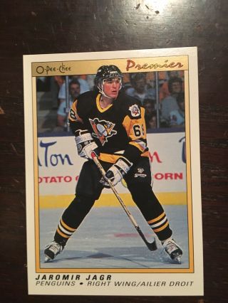 1990 - 91 O - Pee - Chee Premier 50 Jaromir Jagr Pittsburgh Penguins Rc Rookie Card