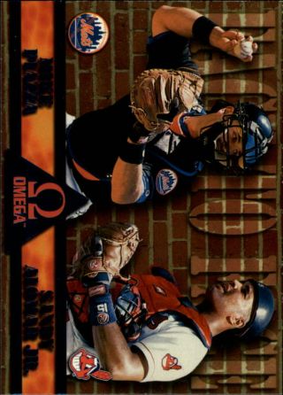 1998 Pacific Omega Face To Face Indians Baseball Card 3 M.  Piazza/s.  Alomar Jr.