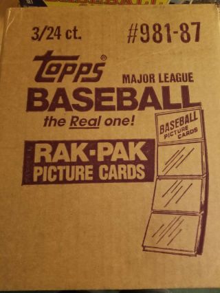 1987 Topps Baseball Rack Pack Rak Pak Case