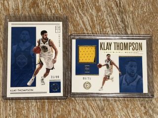 Klay Thompson 2018/19 Encased Game 2 Color Patch ’d 06/25 Gs Warriors Ssp