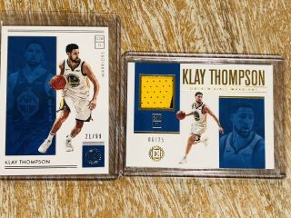 Klay Thompson 2018/19 Encased Game 2 Color Patch ’D 06/25 GS Warriors SSP 2