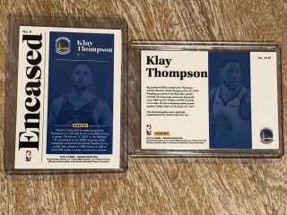 Klay Thompson 2018/19 Encased Game 2 Color Patch ’D 06/25 GS Warriors SSP 4