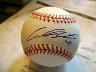 Carlos Santana Autographed Baseball - Cleveland Indians All - Star