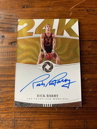 2018 - 19 Panini Opulence 24k Autograph Rick Barry 17/79 Warriors Gold Auto