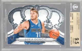 Luka Doncic 2018/19 Crown Royale Die Cut Card 63 Rc Bgs 9.  5 With 10 Sub Mavs