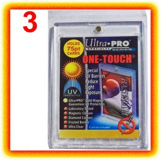 3 Ultra Pro One Touch Magnetic 75pt Uv Card Holder Display Case Two Piece 81910
